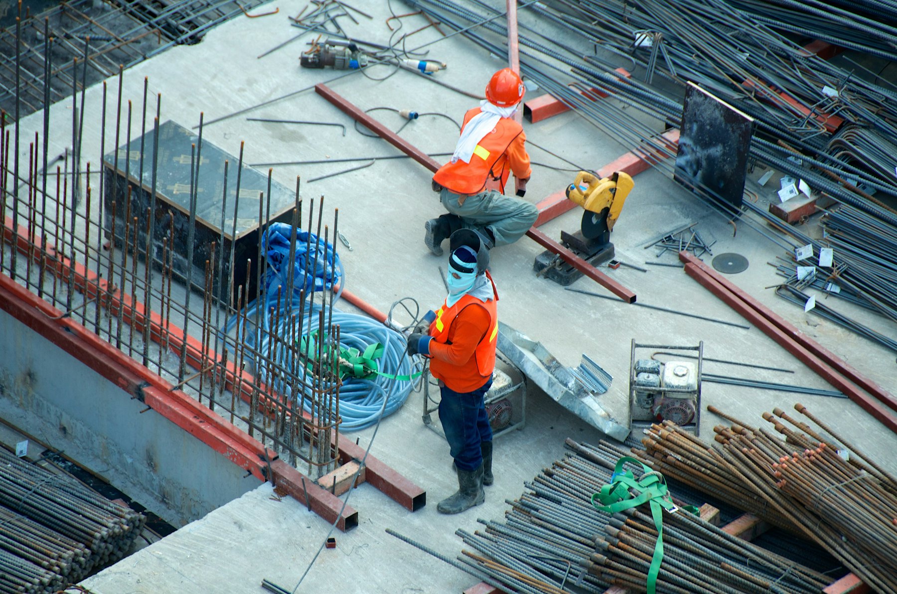 Construction crew working on a jobsite